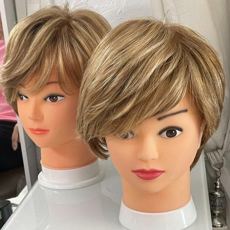 Custom Human Hair Hand Tied Form Fitted to Client.  Color Highlights to Spec.  Medical wig cranial prosthesis