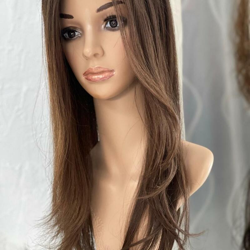 Custom Human Hair Hand Tied Form Fitted to Client.  Color Highlights to Spec.  Medical wig cranial prosthesis