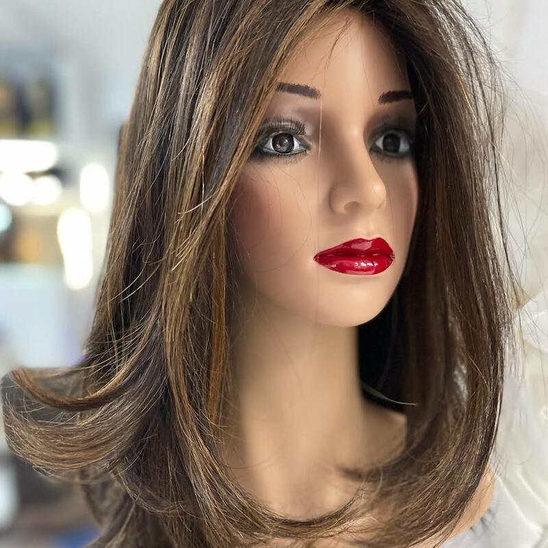 Custom Human Hair Hand Tied Form Fitted to Client.  Color Highlights to Spec.  Medical wig cranial prosthesis